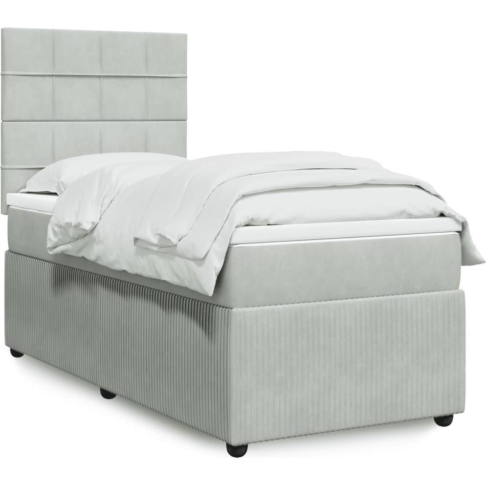 VidaXL, Bett, Bo x springbett mit Matratze 100 x 200 cm Samt (100 x 200 cm)