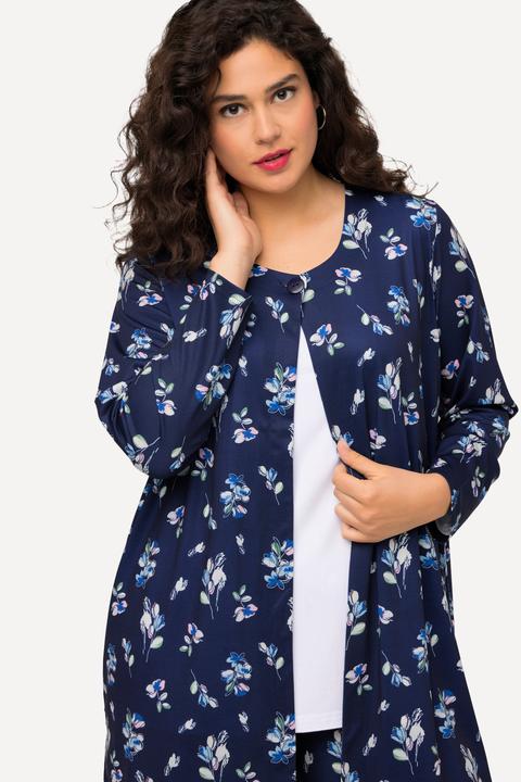 Actual product image Ulla Popken Matte Jersey One Button Print Long Sleeve Jacket (54)