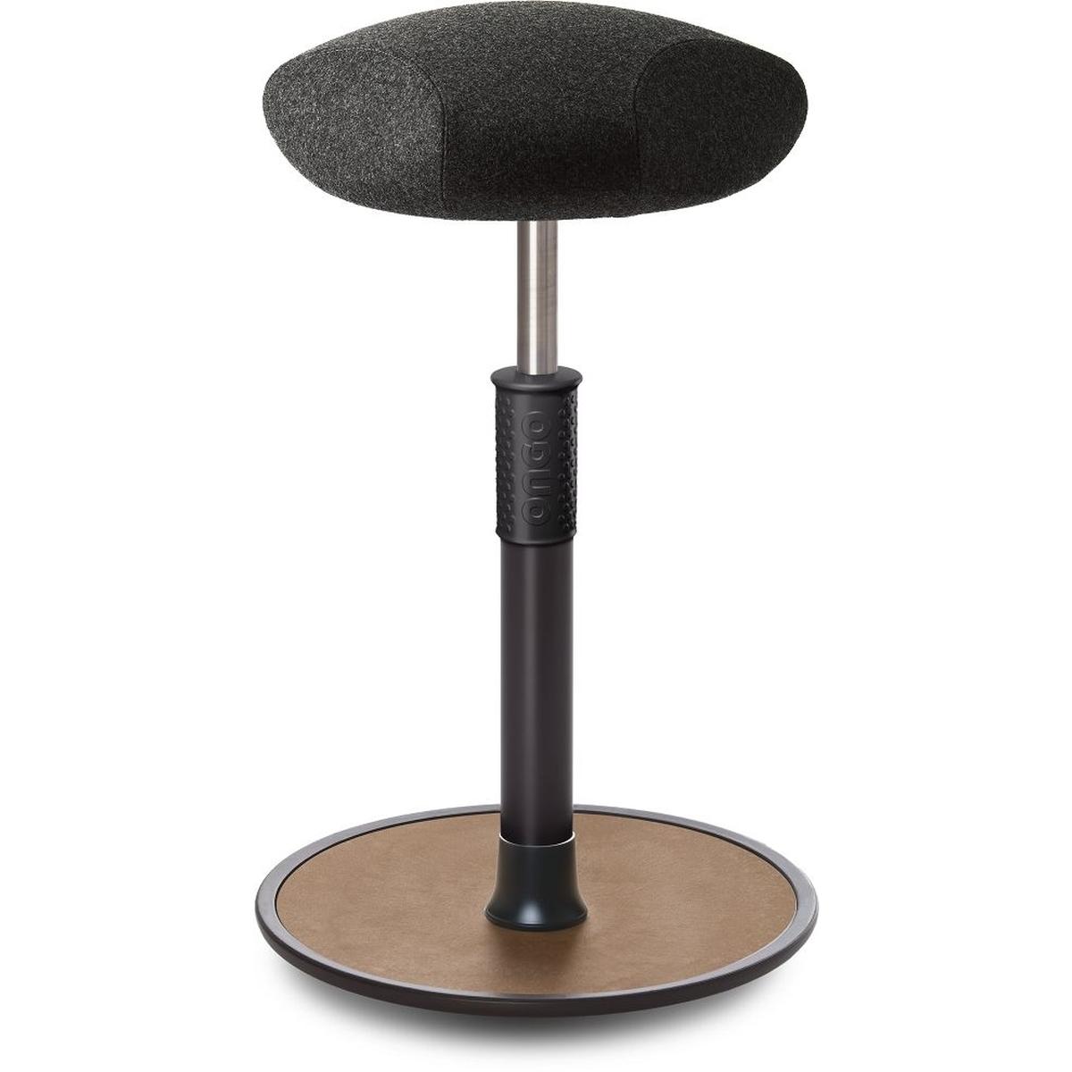 Ongo, Bürostuhl, Sitz- Stehhocker Free Tall Triangel kvadrat Divina Mel. Anthrazit sw. /Natur