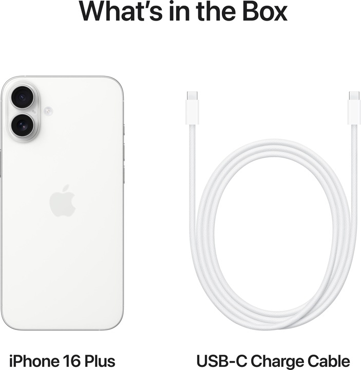Actual product image Apple iPhone 16 Plus (128 GB, White, 6.70", SIM + eSIM, 48 Mpx, 5G)