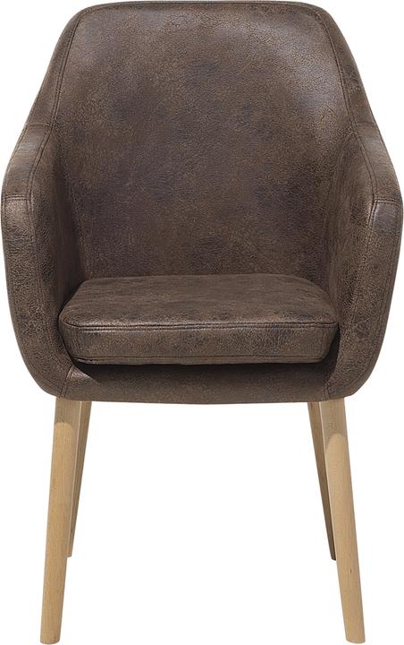 Actual product image Beliani Esszimmerstuhl Kunstleder hellbraun YORKVILLE