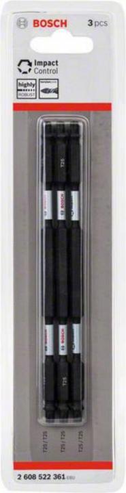 Produktbild Bosch Professional Zubehör Doppelklingen Schrauberbit-Set Impact Control, 3-teilig, T25, 150 mm (Sechskant (hexagonal))