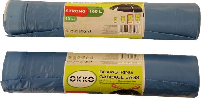 Okko GARBAGE BAGS STR BLUE DS 100L 10PCS