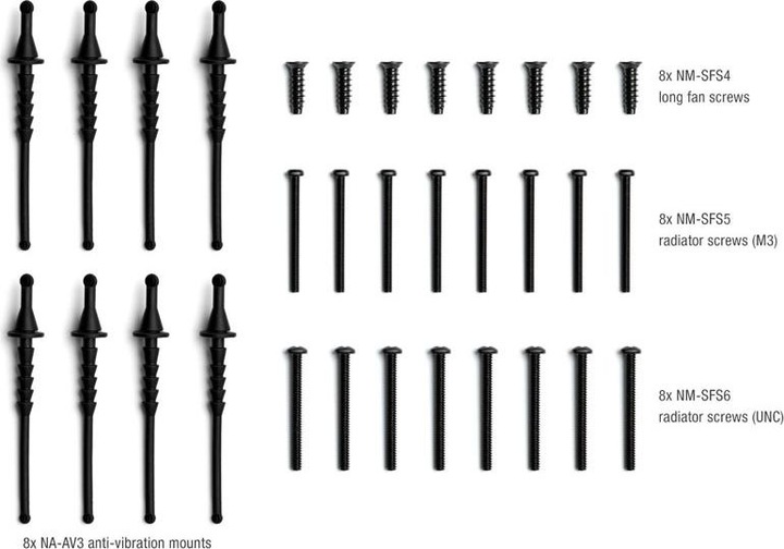 Nährwerte und Zutaten Noctua NA-IS1-12 chromax.black Abstandhalter für 120-mm-Lüfter - 2er Set