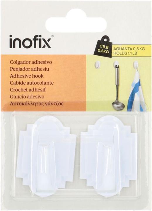 Image du produit Inofix Crochet adhésif Thomas, blanc, 2 pièces