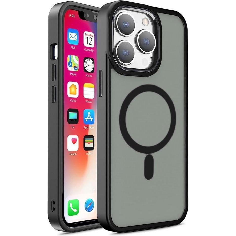 Hurtel Magnetic Color Matte Case for iPhone 15 - black (Apple iPhone 15), Smartphone Hülle, Schwarz