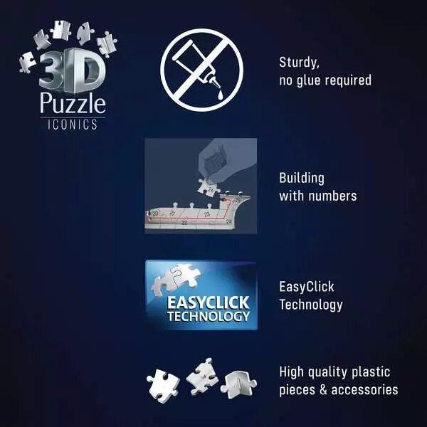 Image du produit Ravensburger 3D Puzzle 216 Teile - Iconics: Kolosseum Rom - mit Licht (216 pièces)