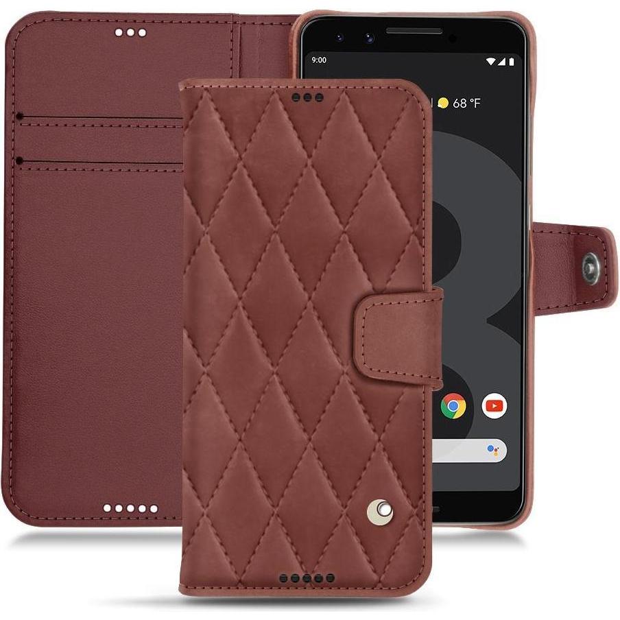 Noreve Lederschutzhülle Wallet (Google Pixel 3 XL), Smartphone Hülle, Rot