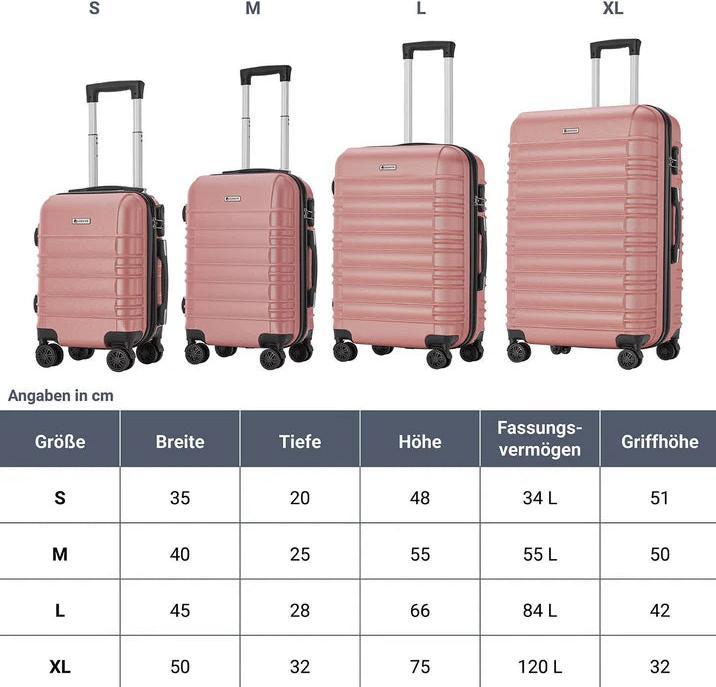 Immagine prodotto Juskys Set di valigie rigide Roma (120 l)