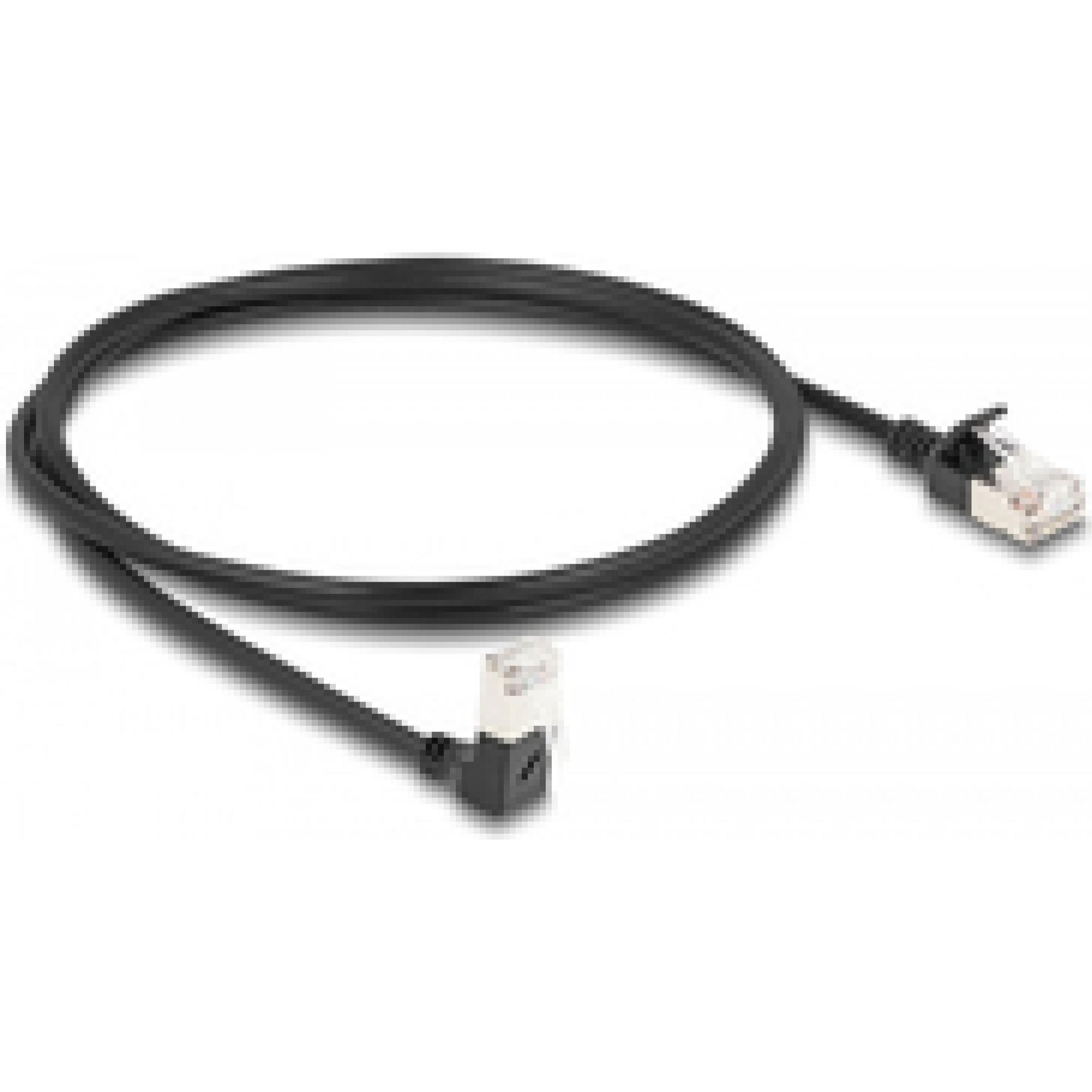 Delock RJ45 Netzwerkkabel Cat.6A S/FTP Slim 90° unten gewink (S/FTP, CAT6a, 1 m), Netzwerkkabel