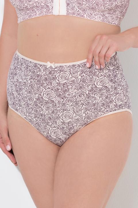 Immagine prodotto Ulla Popken Maxi slip in confezione da tre con rose/tinta unita (54)