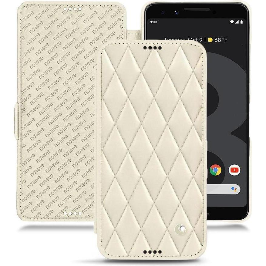 Thumbnail - Noreve Lederschutzhülle horizontal (Google Pixel 3), Smartphone Hülle, Weiss