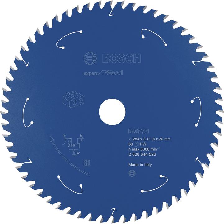 Produktbild Bosch Professional Zubehör Akku-Kreissägeblatt Expert for Wood, 254 x 2,1/1,6 x 30, 60 Zähne