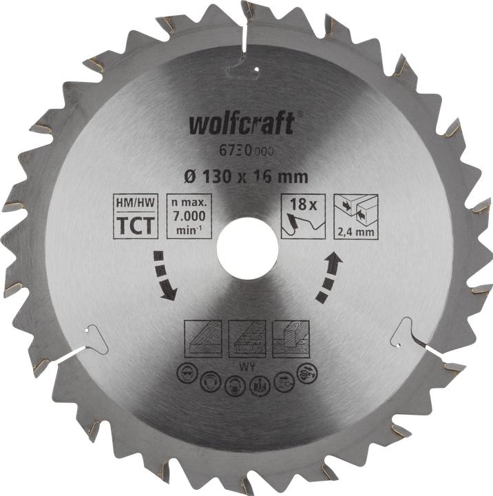 Produktbild wolfcraft 1 Kreissägeblatt HM, 18 Zähne ø130mm