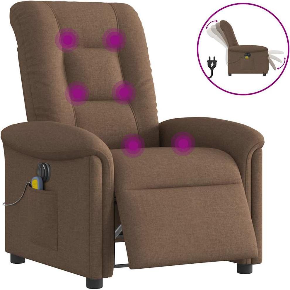 Thumbnail - VidaXL, Massageliege + Massagesessel, Massagesessel Elektrisch Braun Stoff