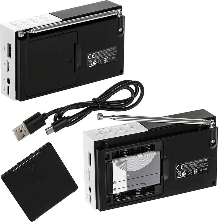 Actual product image Adler Interactive solution | Digital Radio - PLL AM/FM | AD 1908 | Alarm function | White/Black (FM, Bluetooth)
