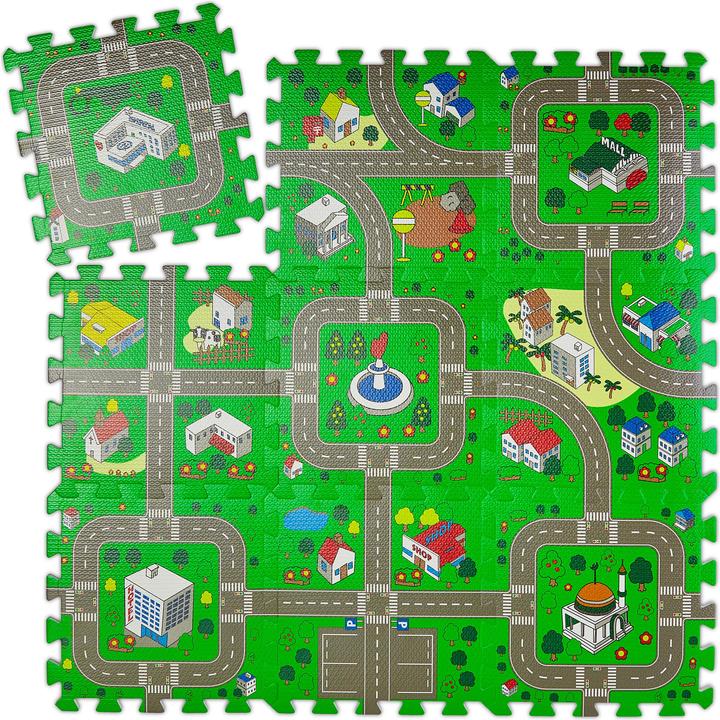 Actual product image Relaxdays Puzzle mat street (31 x 31 x 1 cm)