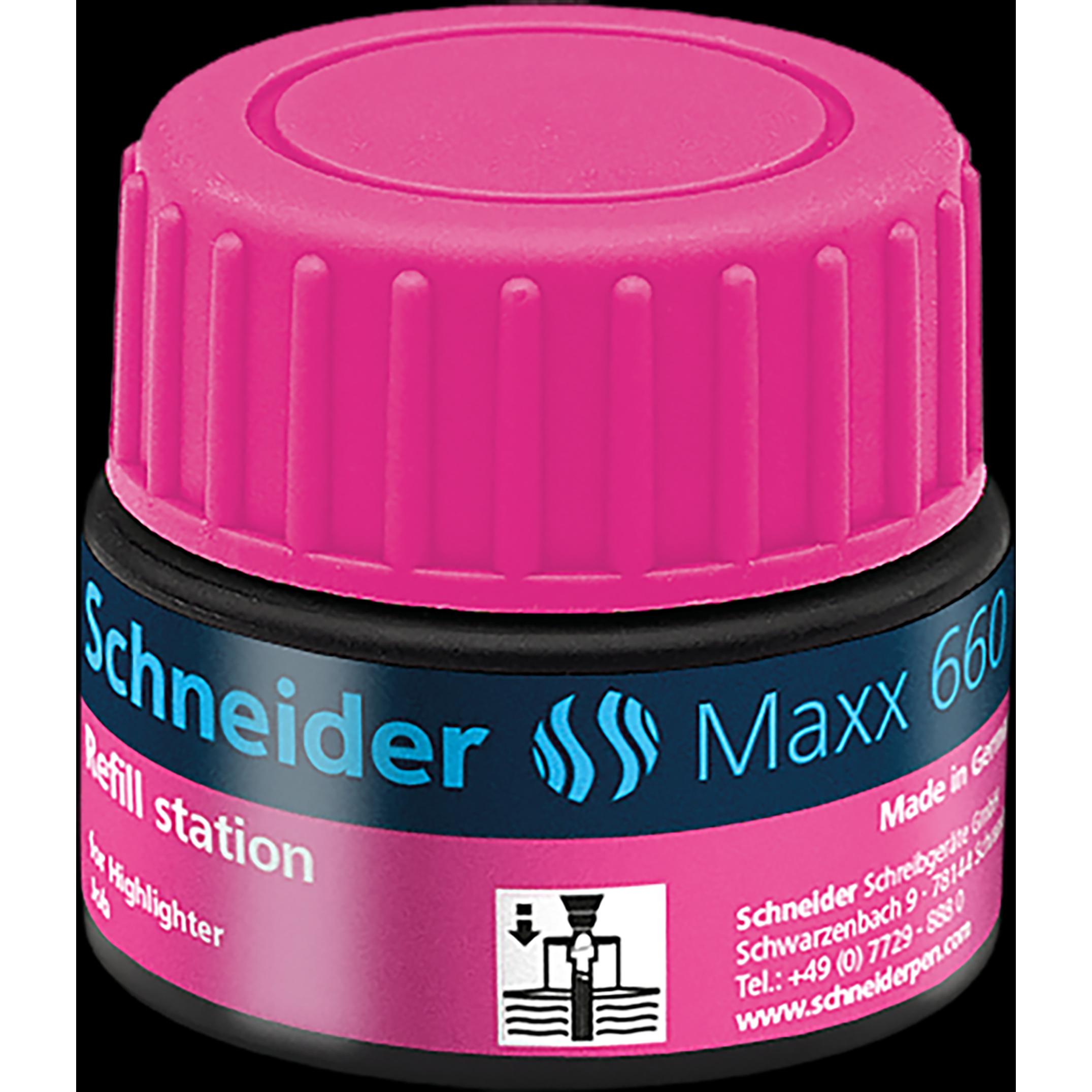 Schneider, Ersatzpatrone, Tintenglas Nachfülltinte 660 Rosa (Nachfülleinheit, Rosa)