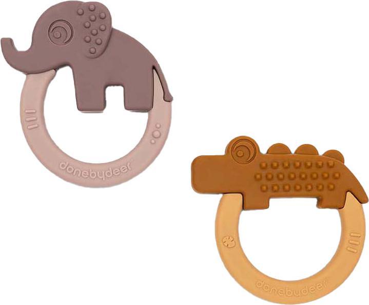 Productafbeelding Done by Deer Bijtring 2-Pack Hertenvriendjes Mosterd/Poeder (3 Maanden)