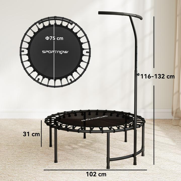 Actual product image SportNow Fitness Trampolin Stahl, Kunststoff Schwarz (102 cm)