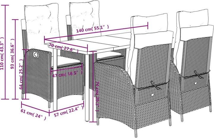 Produktbild vidaXL Garten Essgruppe