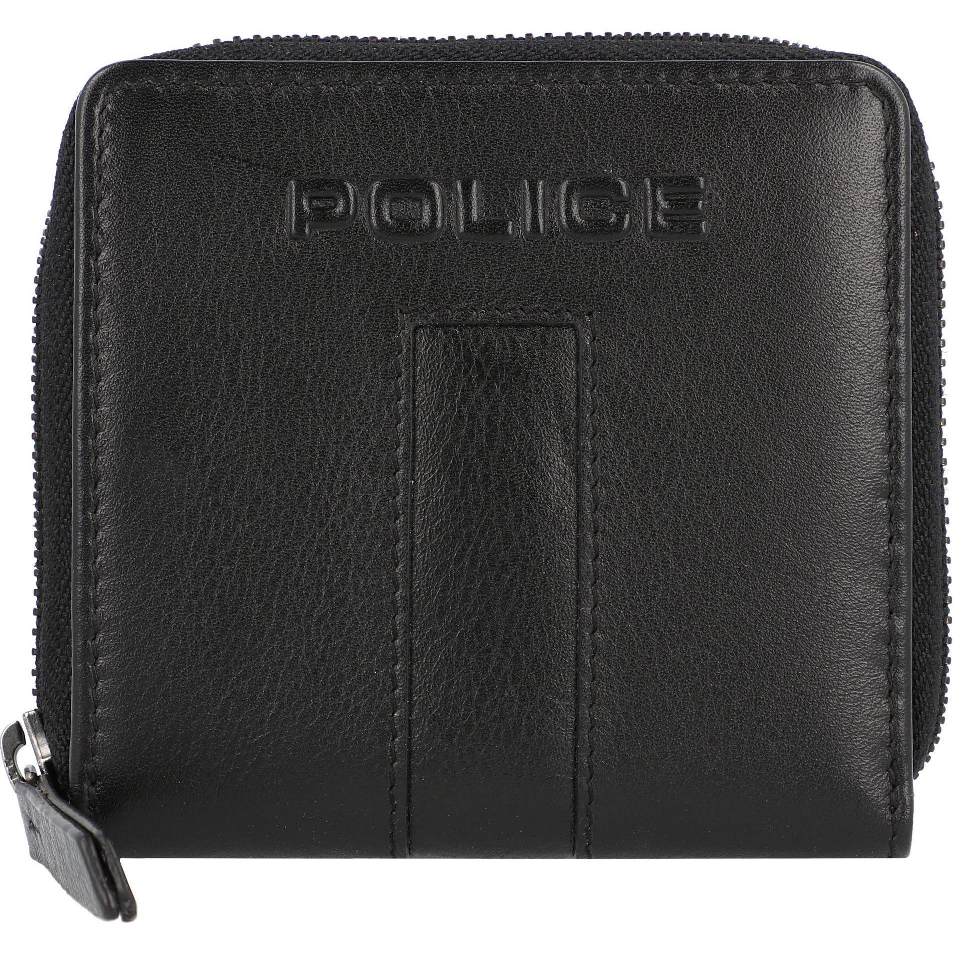 Police, Damen, Portemonnaie, PT389-10368 Geldbörse Leder 12 cm, Schwarz