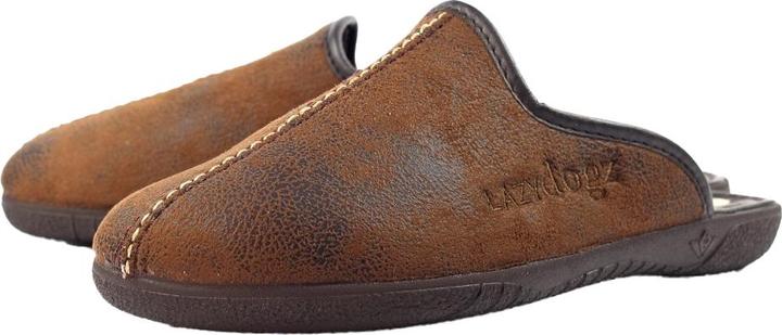 Actual product image Lazy Dogz Mens Tees II Faux Leather Slip-on Slippers (43)