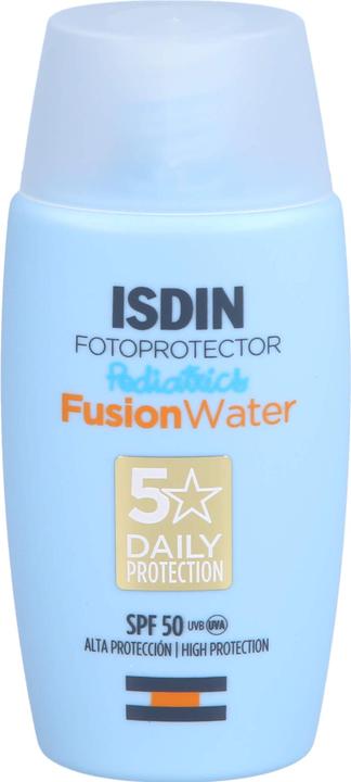 Actual product image Isdin Photoprotector Pediatrics Fusion Water SPF 50, 50 ml EMU (Suntan cream, SPF 50, 50 ml)