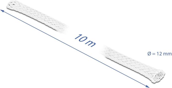 Immagine prodotto Delock Guaina intrecciata espandibile 10 m x 12 mm bianca (Tubo cavi, 1000 cm)