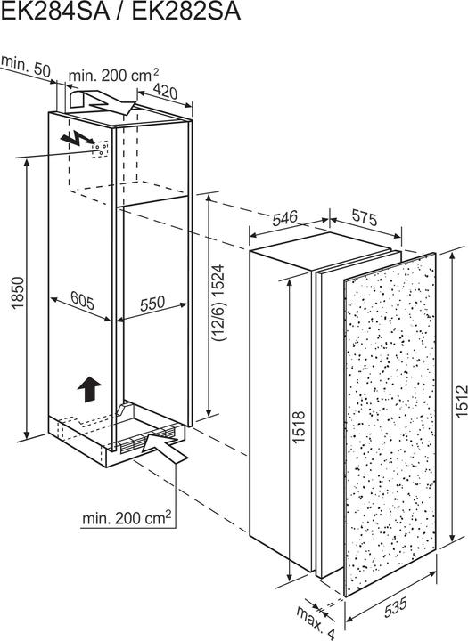Nährwerte und Zutaten Electrolux EK282SALWE (262 l)