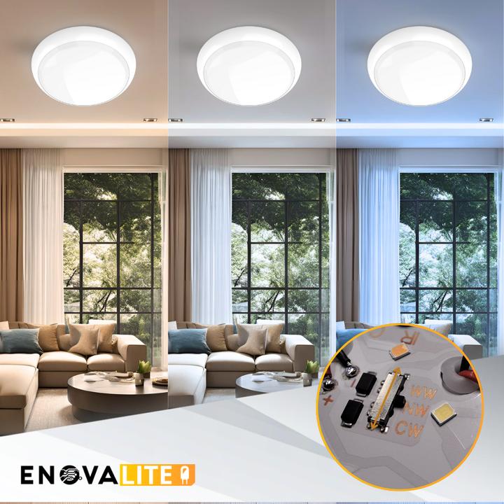 Produktbild Enovalite LED-Notstrom Deckenleuchte, mit Bewegungsmelder, 8 h Notlicht und Gruppensteuerungsfunktion (1800 lm)