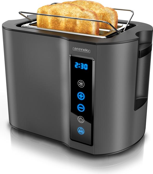Actual product image Arendo Toaster stainless steel 2 slices short slot, display with remaining time indicator, touch panel