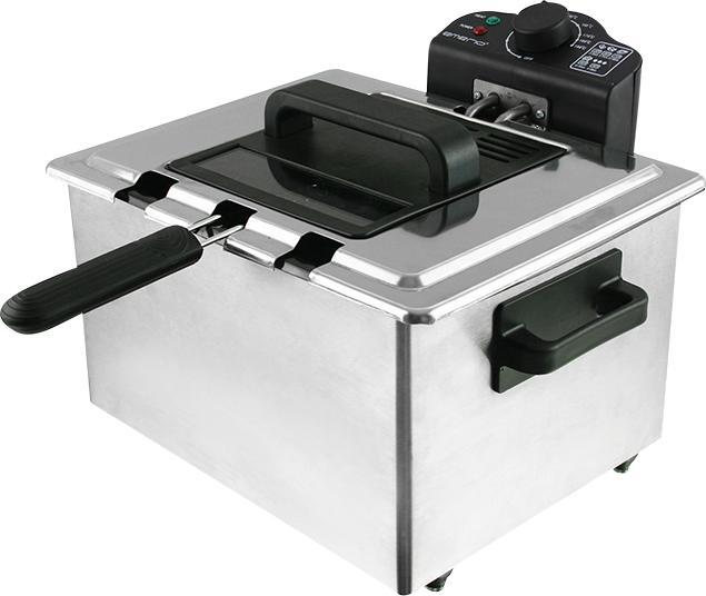 Produktbild Emerio DF-107090, Deep fryer, 5 L, Single, Black, Stainless steel, Rotary, Stand-alone
