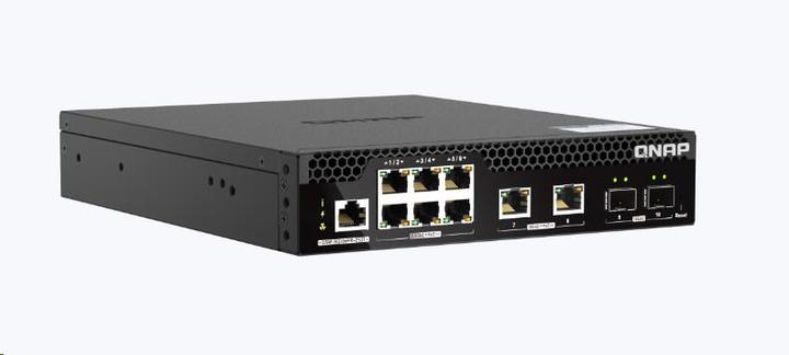 Productafbeelding QNAP QSW-M2106P-2S2T 6 poorten 2,5GbE RJ45 met PoE 802.3bt 90W (10 ports)