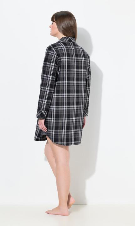 Immagine prodotto Ulla Popken Camicia da notte in flanella a quadri con revers e maniche lunghe (62)