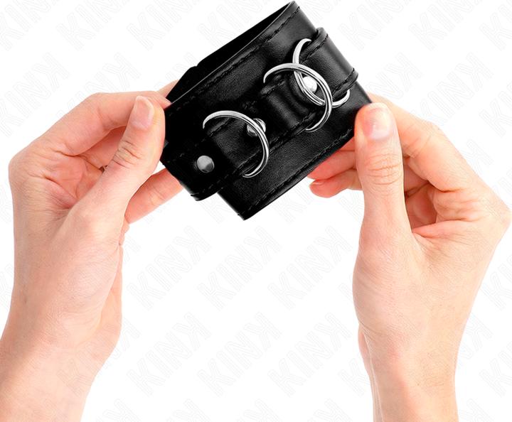 Image du produit Kink 3 D-RING MENOTTES POIGNET RÉGLABLE NOIR 17,5-25 CM X 6 CM