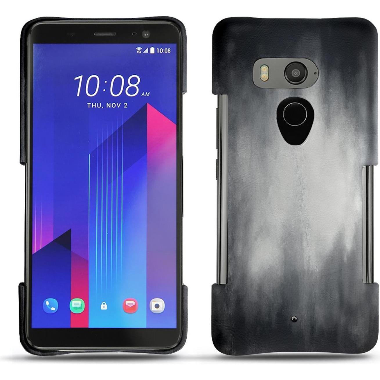 Noreve Lederschutzhülle (HTC U11+), Smartphone Hülle, Grau