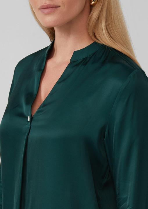 Immagine prodotto s.Oliver Bluse Elegante Satin-Bluse mit V-Ausschnitt und Stehkragen (36)