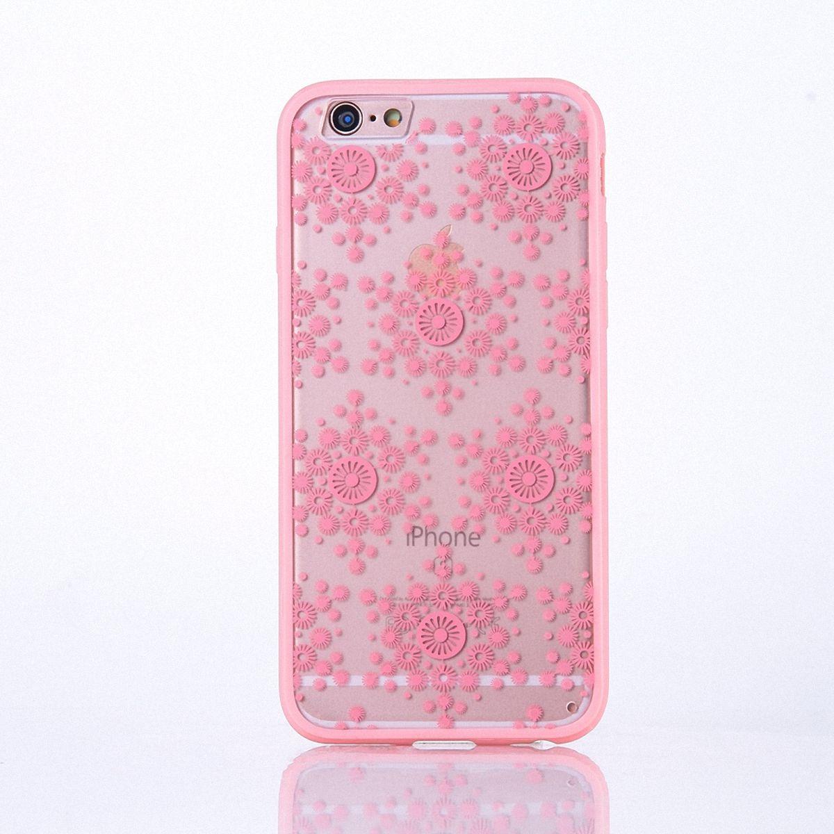 König Design Apple iPhone 6s Plus Handy Hülle Mandala Case Schutzhülle Motiv Flocken Rosa Neu (Apple iPhone 6 Plus), Sma...