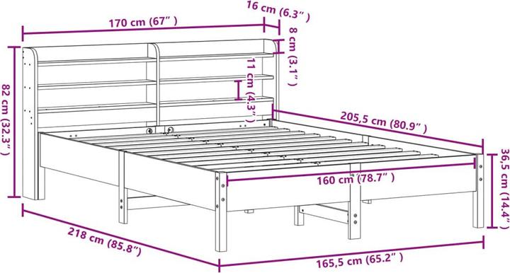 Image du produit vidaXL Bettgestell (160 x 200 cm)