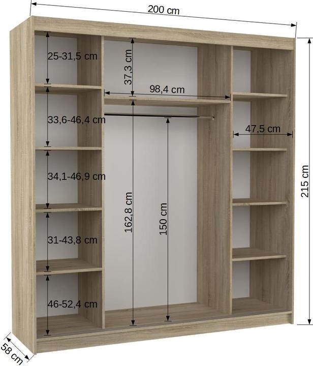 Actual product image ADRK Furniture Dalmata (200 x 58 x 215 cm)