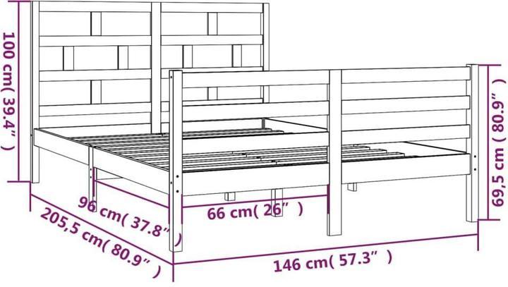 Produktbild vidaXL Bettrahmen (140 x 200 cm)