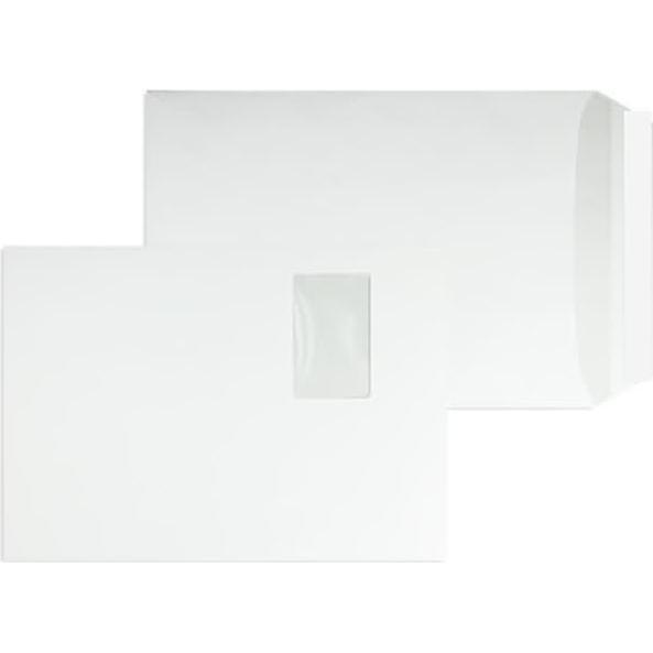 Blanke, Versandtasche + Luftpolstertasche, Versandtaschen C4 100g/qm haftklebend Fenster VE=250 Stück weiss (250 x)