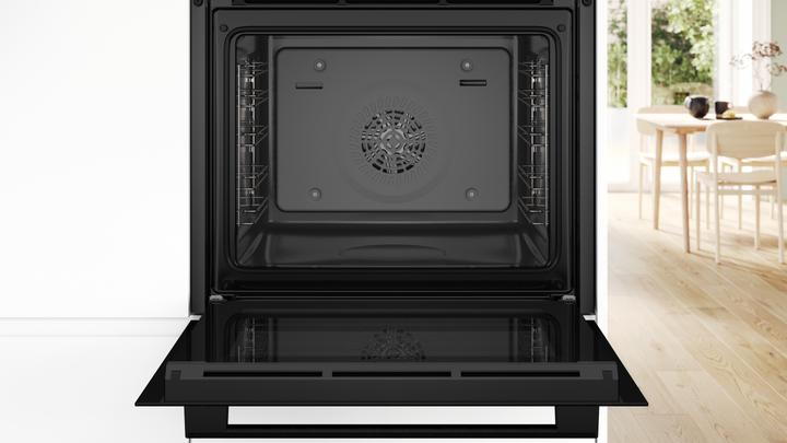 Produktbild Bosch Hausgeräte Serie 4, Einbau-Backofen mit Dampfunterstützung, 60 x 60 cm, Schwarz, HRG532BB3