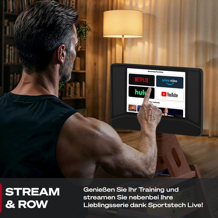 Produktbild Sportstech AquaElite 10,1" Rudergerät Wasser für Zuhause