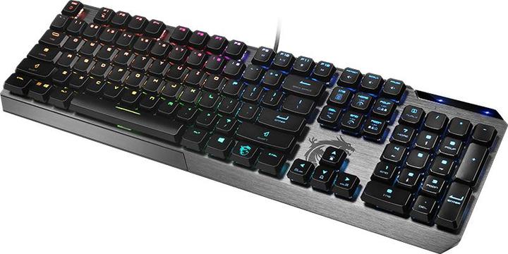Actual product image MSI Vigor GK50 Low Profile Keyboard USB QWERTY US English, Metallic (US, Cable)