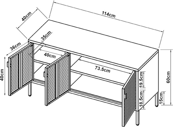 Actual product image En.Casa Castelli (114 x 40 x 60 cm)