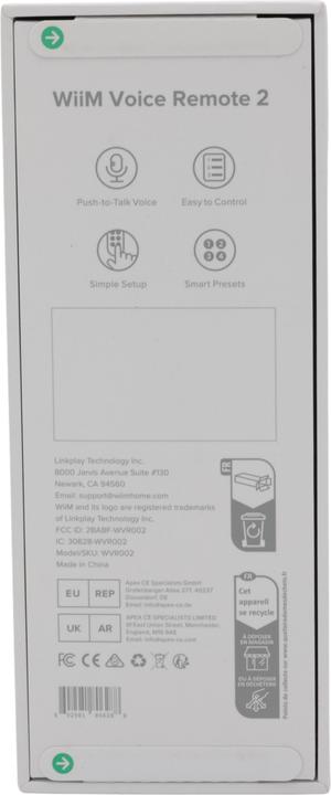 Produktbild WiiM LPWIVR2 Voice Remote 2 für Musik-Streamer und Verstärker (Gerätespezifische Fernbedienung, Bluetooth)