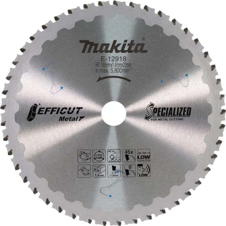 Makita KREISSÄGE 185 x 30 x 45 ZÄHNE METALL EFFICUT