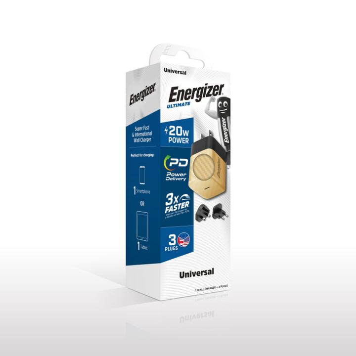 Produktbild Energizer Power-Delivery Ladegerät – 20 W – EU/UK/US, gold (20 W)